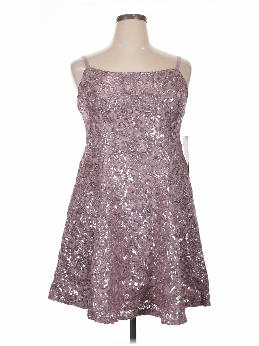 Blush pink sequin evening Lace Party Dress size 16
